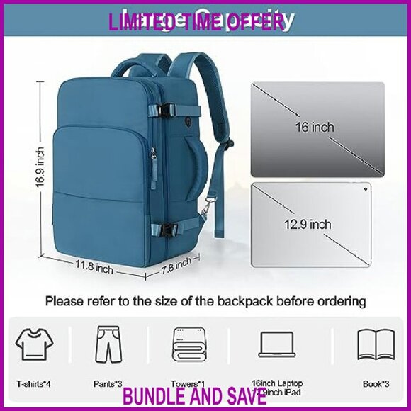 Travel Laptop Backpack 16 Inch Flight Approved Waterproof Daypack main image 7